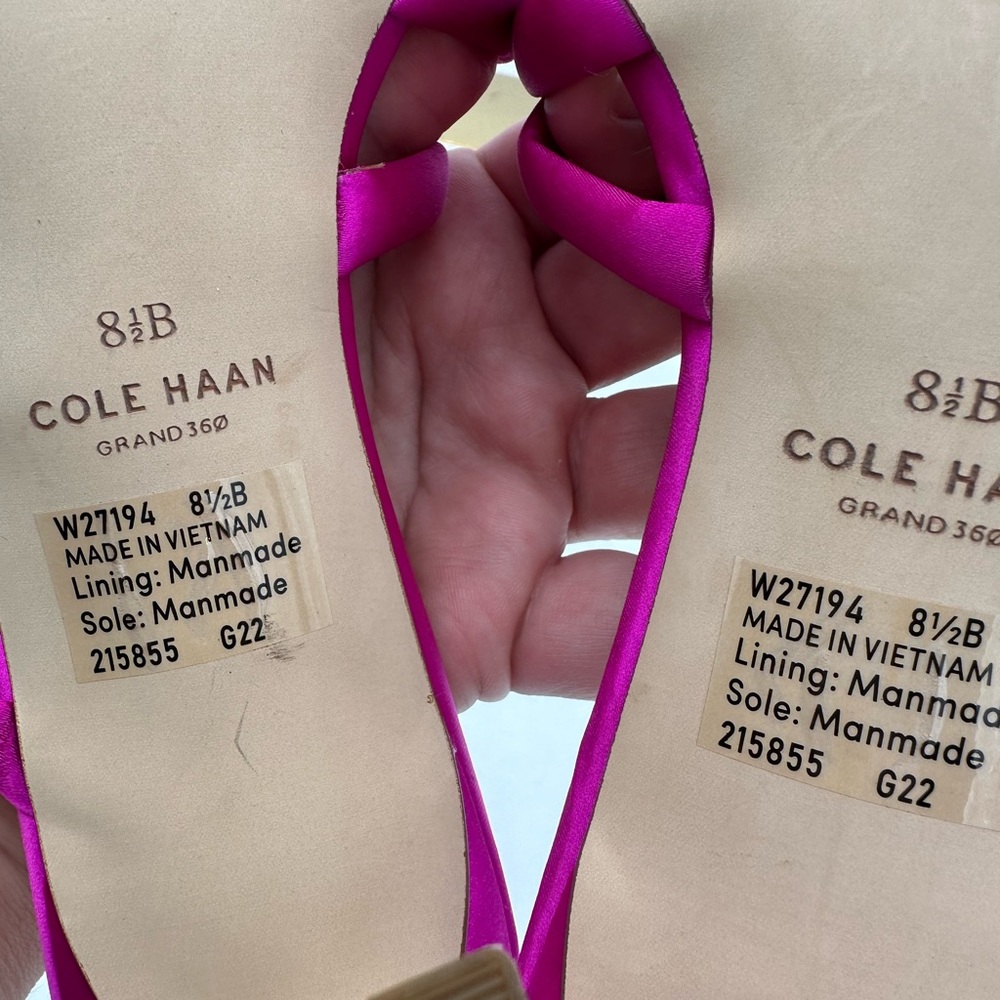 COLE HAAN Barbie Pink Satin Adella Sandal Heels | Size 8.5 - Picture 15 of 16